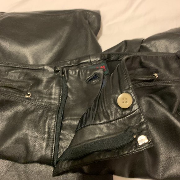 RALPH LAUREN Real Leather lined pants, size 12, threaded belt, petite, vintage - Picture 9 of 10